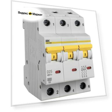 Автоматический выключатель ВА47-60M 25А