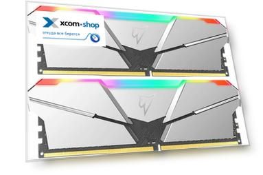 Модуль памяти DDR4 16GB (2*8GB) Netac NTSRD4P32DP-16SC Shadow RGB PC4-25600 3200MHz CL16 1.35V silver with radiator